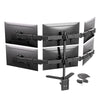 6-fach Monitorhalterung für 17–32 Zoll Monitore – Höhenverstellbarer Mehrfach-Monitorarm mit Tischklemme, Schwenkbar und Drehbar, VESA 75x75 / 100x100