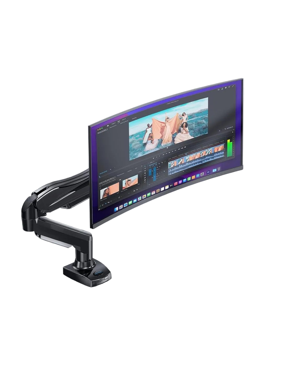 Monitorarm für 13–32 Zoll Monitore – Höhenverstellbare VESA Tischhalterung mit Gasfeder, Schwenkbar und Drehbar, Tischklemme & Grommet-Montage