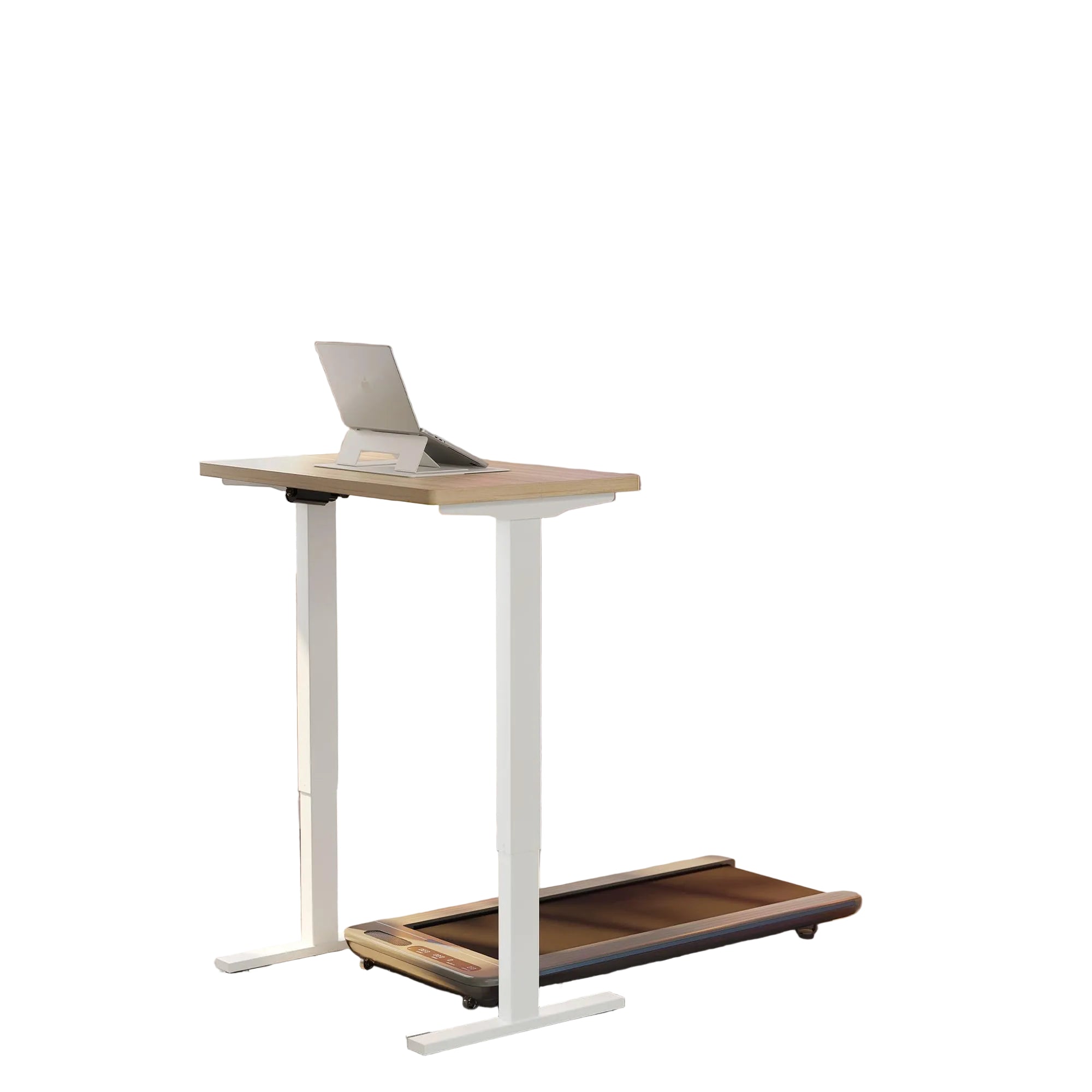 Elektrischer Stehschreibtisch 81 cm – Höhenverstellbarer Homeoffice-Desk mit 4 Speicherpositionen, Sit-Stand Tisch, Light Walnut