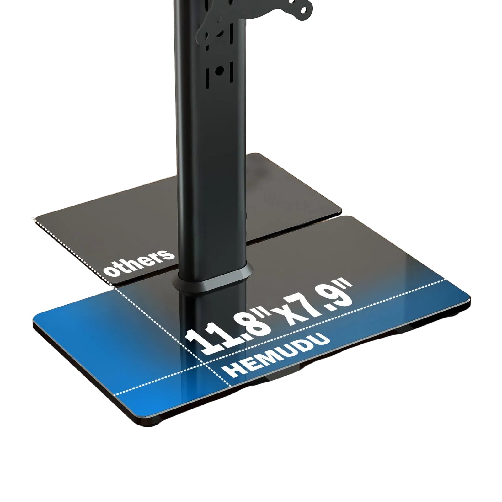 Freistehender Monitorständer für 13–32 Zoll Bildschirme – Höhenverstellbarer Tischständer mit VESA 50x50 / 75x75 / 100x100, Dreh- und Schwenkfunktion, Glasbasis